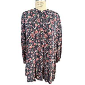 People Tree Drop Waist Liberty Floral Print Mini Dress US Size 10